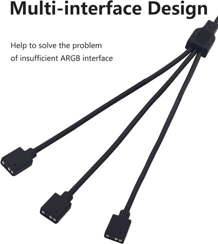 كابل مقسم LANMINGLEL Argb 5 فولت 1 أنثى إلى 2 أنثى 3 دبوس كابل تمديد Argb لتوسيع مراوح الكمبيوتر الشخصي Argb وسلسلة Argb Led الأخرى (1 إلى 2) in Kuwait