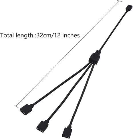 كابل مقسم LANMINGLEL Argb 5 فولت 1 أنثى إلى 2 أنثى 3 دبوس كابل تمديد Argb لتوسيع مراوح الكمبيوتر الشخصي Argb وسلسلة Argb Led الأخرى (1 إلى 2) in Kuwait