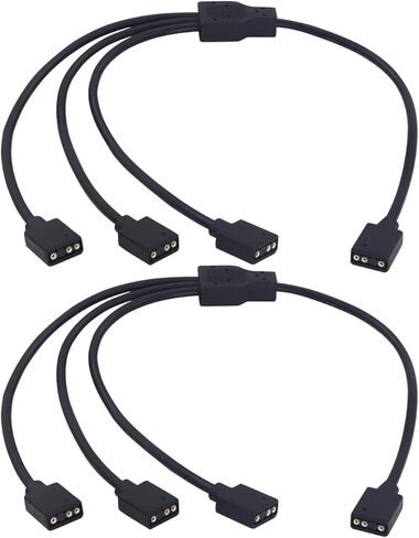 كابل مقسم LANMINGLEL Argb 5 فولت 1 أنثى إلى 2 أنثى 3 دبوس كابل تمديد Argb لتوسيع مراوح الكمبيوتر الشخصي Argb وسلسلة Argb Led الأخرى (1 إلى 2) in Kuwait