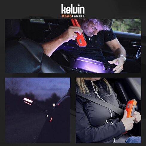 KELVIN 8 Automotive Emergency Tool 8: Power Generator with USB Powerbank, Razor Sharp Seat Belt Cutter, Car Flashlight Emergency Kit, Safety Window Hammer, & 100 db Emergency Siren - Black in Saudi Arabia