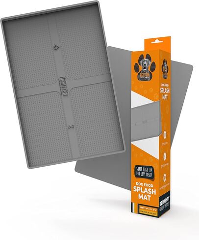 بساط رش وعاء الكلب مايتي باو - سيليكون آمن غذائيًا خالٍ من مادة BPA - غير قابل للانزلاق بشفة عالية - سجاد أكل الكلاب - بساط وعاء الكلب - بساط طعام الحيوانات الأليفة آمن للغسل في غسالة الأطباق - صينية طعام من السيليكون للكلاب - (صغير/متوسط) in Kuwait