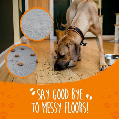 بساط رش وعاء الكلب مايتي باو - سيليكون آمن غذائيًا خالٍ من مادة BPA - غير قابل للانزلاق بشفة عالية - سجاد أكل الكلاب - بساط وعاء الكلب - بساط طعام الحيوانات الأليفة آمن للغسل في غسالة الأطباق - صينية طعام من السيليكون للكلاب - (صغير/متوسط) in Kuwait