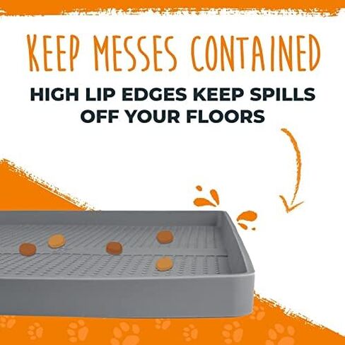 بساط رش وعاء الكلب مايتي باو - سيليكون آمن غذائيًا خالٍ من مادة BPA - غير قابل للانزلاق بشفة عالية - سجاد أكل الكلاب - بساط وعاء الكلب - بساط طعام الحيوانات الأليفة آمن للغسل في غسالة الأطباق - صينية طعام من السيليكون للكلاب - (صغير/متوسط) in Kuwait