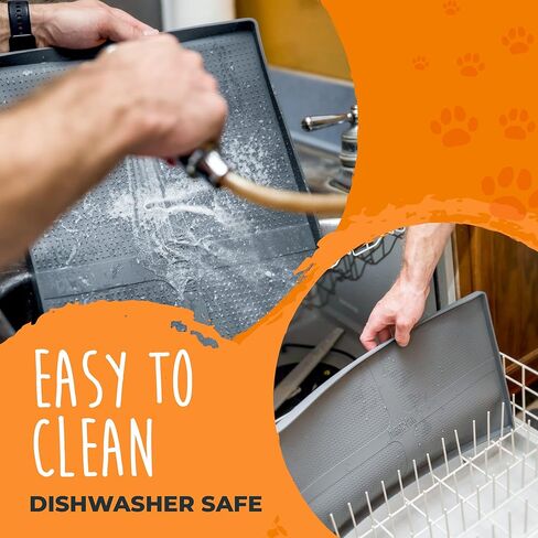 بساط رش وعاء الكلب مايتي باو - سيليكون آمن غذائيًا خالٍ من مادة BPA - غير قابل للانزلاق بشفة عالية - سجاد أكل الكلاب - بساط وعاء الكلب - بساط طعام الحيوانات الأليفة آمن للغسل في غسالة الأطباق - صينية طعام من السيليكون للكلاب - (صغير/متوسط) in Kuwait