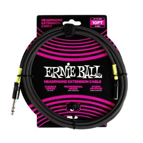 Ernie Ball Headphone Extension Cable 1/4 to 3.5mm 20ft - Black in Kuwait