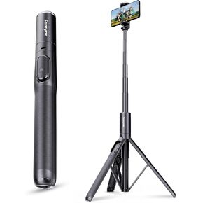 Sensyne 60" Phone Tripod - Selfie Stick, Lightweight All in One Phone Tripod Integrated with Wireless Remote Compatible with All Cell Phones for Selfie/Video Recording/Photo/Live Stream/Vlog（Black） in Saudi Arabia