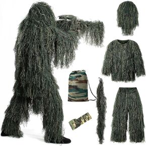 Bosvin Ghillie Suit for Men, Camo Gilly Suit Hunting Clothes in Kuwait