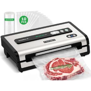 FRESKO Automatic Vacuum Sealer for Food, Continuous Seal 40 Bags in 20 Mins | Hands-Free Operation Food Sealer, Built-in Cutter & Roll Storage, Powerful Suction for Meal Prep & Bulk Food Storage in Saudi Arabia