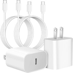 iPhone 17 16 Pro Charger Fast Charging,2Pack 20W Quick USB C Charger Block Type C Chargers Fast Charging,6FT USBC Charging Cable Cord for iPhone 17 Pro/17 ProMax/17 Air/16/16 ProMax/16e/15 Pro/15 Plus in Saudi Arabia