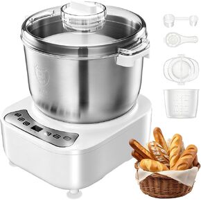 SakerPlus Electric Dough Maker, 7L Large Capacity with Ferment Function, Automatic Dough Kneading Machine, 304 Stainless Steel Bowl for Bread, Noodles, Dumplings, Pizza Dough (red) in Kuwait
