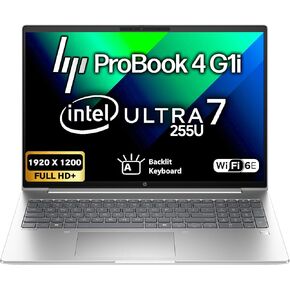 HP ProBook 4 G1i 16" FHD+ AI Business Laptop, Intel Core Ultra 7 255U, Oemgenuine Customized Computer, 16GB / 32GB / 64GB RAM, 256GB, 512GB / 1TB SSD, WiFi 6E, Backlit Keyboard, FHD Webcam, Win 11 Pro in Kuwait