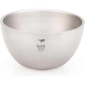 Keith Titanium Double-Wall Insulated Bowl, 850ml (29oz), Ultralight Titanium Bowl for Camping, Backpacking, Outdoor & Travel, Plastic-Free in Saudi Arabia