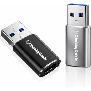 chubbycable USB to USB C Adapter USBC Female to A Male OTG Charger, 2 Pack | 56KΩ Safety Resistor, Plug & Play, Aluminum Alloy Housing, Stable Data Transfer, Compact & Travel Friendly in Saudi Arabia