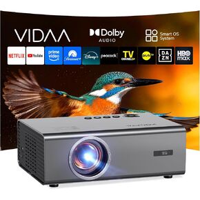 Projector-4K with VIDAA Smart OS AI Auto Focus 60W Dolby Home Theater | 2000 Bright Movie Projector with WiFi, Bluetooth, AirPlay Voice Control Outdoor Portable for Bedroom, Ceiling, Camping in Saudi Arabia