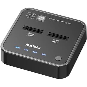 محطة إرساء MAIWO 4 Bay M.2 NVME، حاوية SSD من النوع C إلى NVME خالية من الأدوات، تدعم ناسخ الاستنساخ دون اتصال ووظيفة استنساخ قرص النظام (K3015P2) in Kuwait