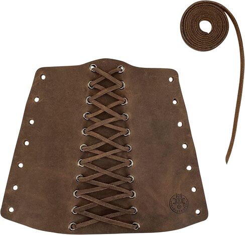 Set of 2 Bracers for Archers, Hand Protector for Bow Shooting Practice, Outdoor Sports Armband, Wrist Guard, Full Grain Leather, Handmade, Bourbon Brown in Saudi Arabia