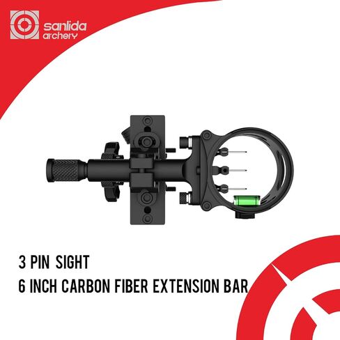 Sanlida Dragon 10 Advanced 3 Pin Hunting Bow Sight, Highly-Visible Micro-Adjustable Hunting Compound Bow Sight for Right Hand in Saudi Arabia