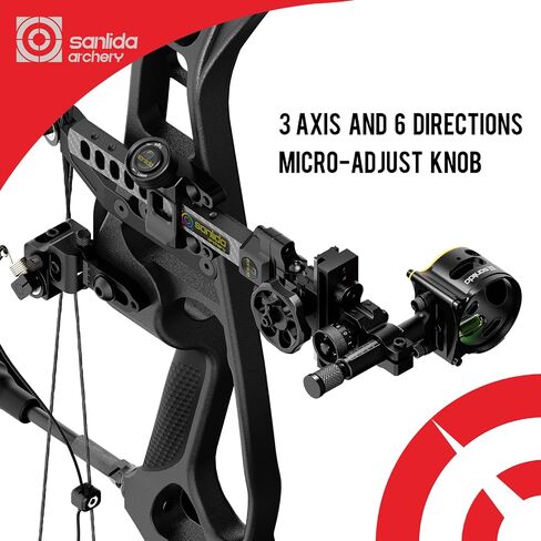 Sanlida Dragon 10 Advanced 3 Pin Hunting Bow Sight, Highly-Visible Micro-Adjustable Hunting Compound Bow Sight for Right Hand in Saudi Arabia