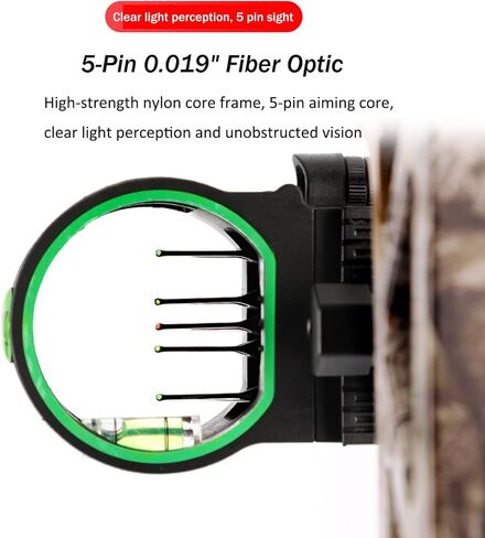 5 Pin Archery Bow Sight 0.019" Optical Fiber Compound Bow Sight Micro Adjustable Archery Sight for Right & Left Hand in Saudi Arabia
