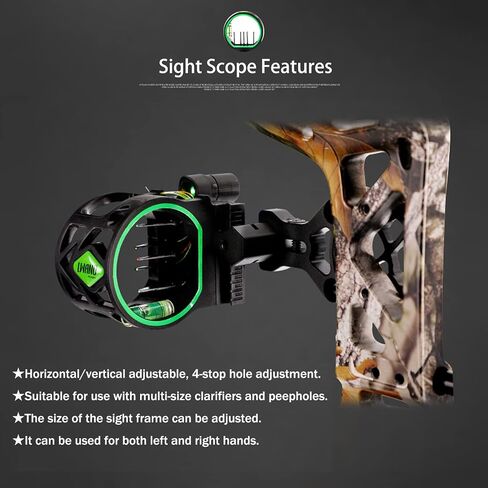 5 Pin Archery Bow Sight 0.019" Optical Fiber Compound Bow Sight Micro Adjustable Archery Sight for Right & Left Hand in Saudi Arabia