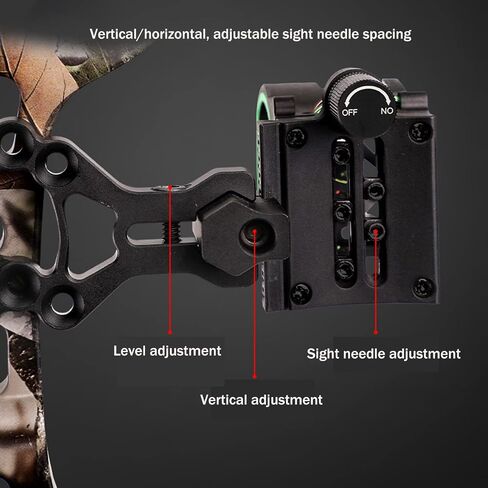 5 Pin Archery Bow Sight 0.019" Optical Fiber Compound Bow Sight Micro Adjustable Archery Sight for Right & Left Hand in Saudi Arabia