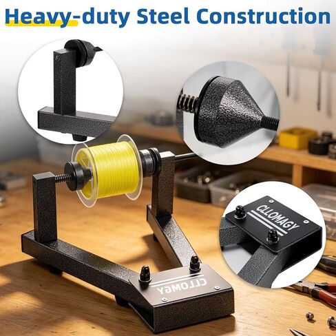 Fishing Line Winder Fishing Line Spooler for Large Spools,Heavy-Duty Steel | Fishing Line Winder Spooler Reel Winder Spooling Holds Filler and Bulk Spools 100-5000 Yards,Foldable and Adjustable Tension in Saudi Arabia