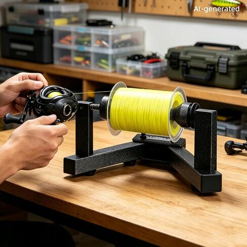 Fishing Line Winder Fishing Line Spooler for Large Spools,Heavy-Duty Steel | Fishing Line Winder Spooler Reel Winder Spooling Holds Filler and Bulk Spools 100-5000 Yards,Foldable and Adjustable Tension in Saudi Arabia