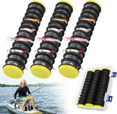 3Pcs Fishing Line Storage Organizer, Fish Leader Holder,Fishing Line Spooler Winder with 12 Slots, Winding Board Rigs Holder for Fishin g in Saudi Arabia