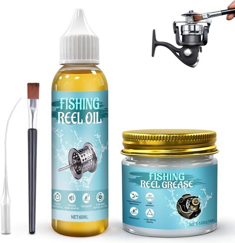 Reel Oil and Grease Kit, Fishing Reel Oil, Fishing Reel Grease | High-Efficiency Lubrication, Precise Maintenance, Waterproof, Long-Lasting, Extend Service Life for Various Fishing Reels in Saudi Arabia
