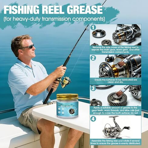 Reel Oil and Grease Kit, Fishing Reel Oil, Fishing Reel Grease | High-Efficiency Lubrication, Precise Maintenance, Waterproof, Long-Lasting, Extend Service Life for Various Fishing Reels in Saudi Arabia