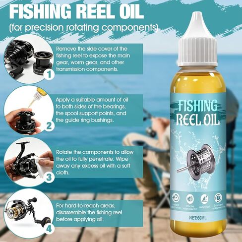 Reel Oil and Grease Kit, Fishing Reel Oil, Fishing Reel Grease | High-Efficiency Lubrication, Precise Maintenance, Waterproof, Long-Lasting, Extend Service Life for Various Fishing Reels in Saudi Arabia