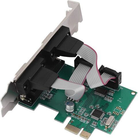 بطاقة المنفذ المتوازي التسلسلي Cocoarm PCIe، Dual Rs232 وLpt | ترقيات الكمبيوتر المكتبي، مجموعة شرائح WCH382، لوحة التوسيع، متوافق مع DOS، متضمن in Kuwait