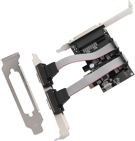 بطاقة المنفذ المتوازي التسلسلي Cocoarm PCIe، Dual Rs232 وLpt | ترقيات الكمبيوتر المكتبي، مجموعة شرائح WCH382، لوحة التوسيع، متوافق مع DOS، متضمن in Kuwait