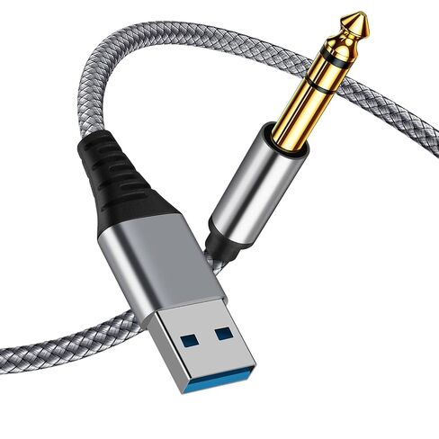 USB to 6.35mm 1/4 inch TRS Audio Stereo Cable 6.6FT,USB-A to 6.35mm Quarter inch Aux Jack Stereo Cable for Laptop, WindowsAmplifier, Mixer, Home Theater, Speaker ect in Saudi Arabia