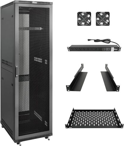 Tecmojo 42U Server Rack Network Cabinet 31.5" D x 23.6" W, Locking Data Cabinet Enclosure for 19" Server, Networking, AV & IT Equipment, Glass Door, White in Kuwait