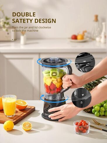 Reemix Blender, 50oz Countertop Blender | 2 Adjustable Speeds + Pulse, Dual Safety Locks, Dishwasher-Safe Pitcher for Smoothies, Crushing Ice & Family Meals in Saudi Arabia