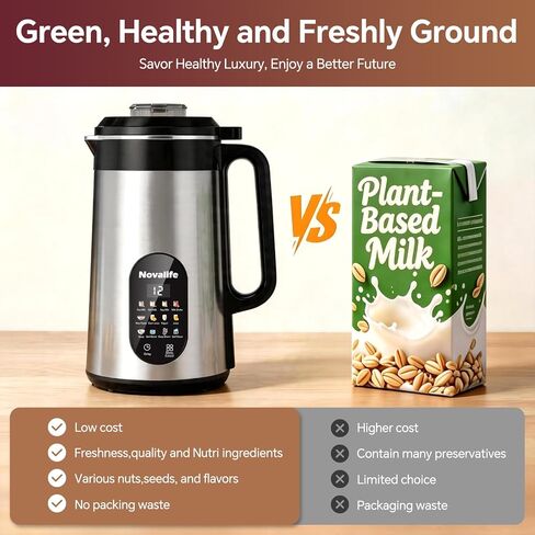 12 in 1 Nut Milk Maker Machine, 50oz Soy Milk Maker Blender, Homemade Soy Milk, Oat Milk, Juice, Almond Milk, Plant Based and Non Dairy Beverages,12H Delay Start/Self Cleaning/Keep Warm, Silver in Saudi Arabia