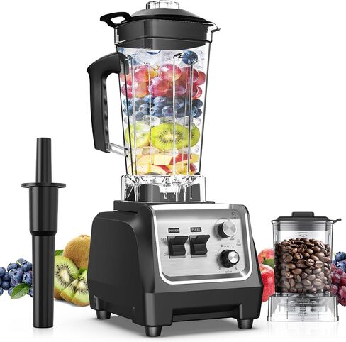 H-Duka 1800W Blender for Smoothies, 70oz Pitcher & 20oz Grinder, 28000 RPM High Speed Countertop Blender for Kitchen for Ice Crushing, Frozen Fruits & Nut Butter, 1-5 Min Timer, Multiple Speeds in Saudi Arabia