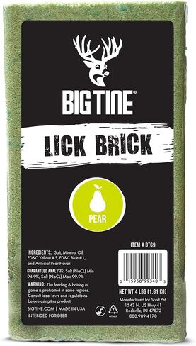 Big Tine Lick Brick, Pear Deer Lure, 1 Count, Long-Lasting Scent | A powerful, long-lasting deer attractant packed with the vitamins and minerals that keep deer coming back in Saudi Arabia