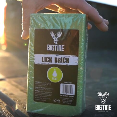 Big Tine Lick Brick, Pear Deer Lure, 1 Count, Long-Lasting Scent | A powerful, long-lasting deer attractant packed with the vitamins and minerals that keep deer coming back in Saudi Arabia