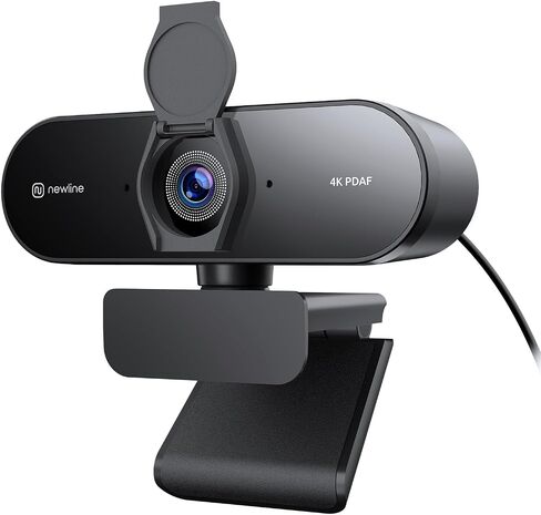 N newline 4K Webcam for PC with PDAF Autofocus, Privacy Cover, Dual Microphones, 4K@30FPS & 1080P@60FPS, Auto Light Correction, Plug & Play USB Camera for Laptop, Mac & Desktop, Streaming in Saudi Arabia