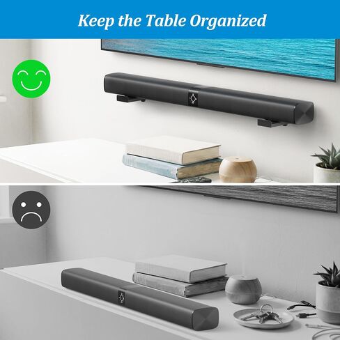 PlusAcc Soundbar Wall Mount, Universal Adjustable Bracket Holder, Black | Holds up to 33 lbs, Sound Bar Mounts Under TV, Depth Adjustable 3.9"–6.7", Heavy-Duty Home Theater Shelf in Saudi Arabia