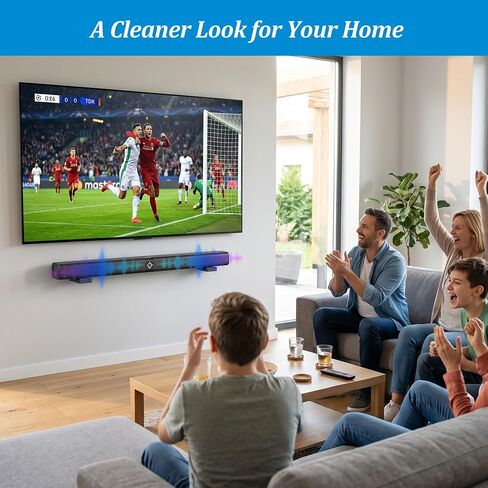 PlusAcc Soundbar Wall Mount, Universal Adjustable Bracket Holder, Black | Holds up to 33 lbs, Sound Bar Mounts Under TV, Depth Adjustable 3.9"–6.7", Heavy-Duty Home Theater Shelf in Saudi Arabia