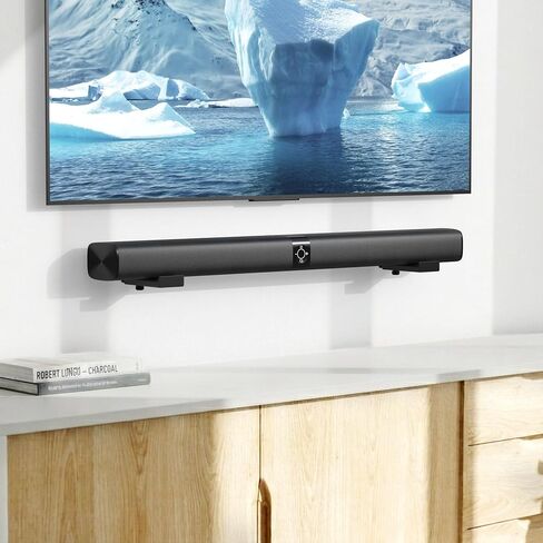 PlusAcc Soundbar Wall Mount, Universal Adjustable Bracket Holder, Black | Holds up to 33 lbs, Sound Bar Mounts Under TV, Depth Adjustable 3.9"–6.7", Heavy-Duty Home Theater Shelf in Saudi Arabia