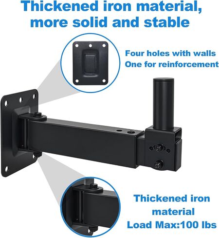 Speaker Wall Mount,Swivel and Tilt, Holds up to 100lbs, 2 Packs | Heavy Duty Wall Speaker Mount bracket for Professional Audio, DX-329, Black in Saudi Arabia