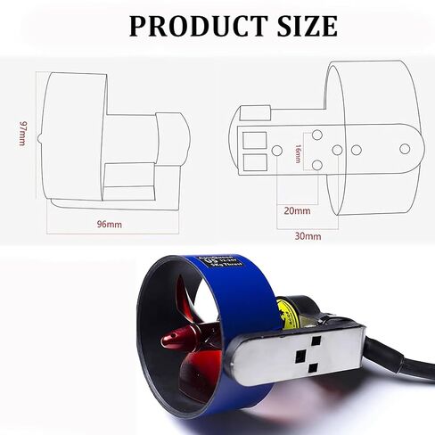 12-24V U5 Underwater Thruster,15.43Lbs Thrust Brushless Motor | 800W Waterproof Motor With Propeller Only Freshwater Use for Inflatable Boats,ROVs,Kayaks (CW Thruster) in Kuwait