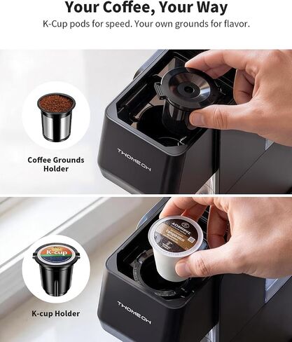 ماكينة صنع القهوة ذات الخدمة الواحدة، ساخنة ومثلجة لكبسولات وأرضيات K-cup | مشروب سريع، صغير الحجم ومحمول، أحجام مشروبات 6 إلى 14 أونصة، خزان مياه قابل للإزالة، للمنزل والمكتب والسفر والمركبات الترفيهية in Kuwait