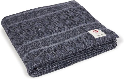 Manduka Yoga Cotton Blanket - Yoga Prop and Accessory, Roll, Fold, Stack to Support, Made of Cotton, 68 inch (172cm), Thunder Grey in Saudi Arabia