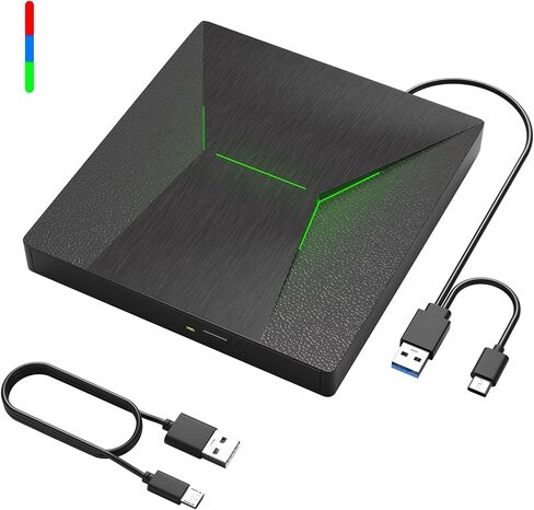 wintale External Blueray/DVD Drive for PC, Plug & Play Blu Ray Burner | Dual Interface Blu Ray Player for PC Support Disc Read/Write, External Blu-ray Drive for Windows7/8/10/11 Linux MacOS in Saudi Arabia