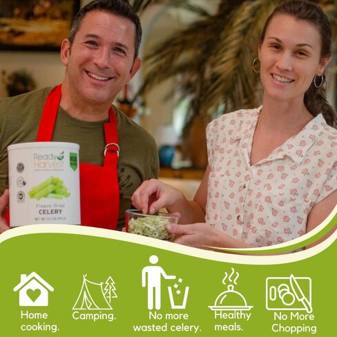 Ready Harvest Freeze-Dried Celery Fresh Pantry Staples | Camper Must Haves Camping Essentials, Camping Survival Emergency Supply Food, Hurricane Preparedness items #10 Can in Saudi Arabia